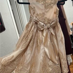 Elegant Gold Kids Dress
